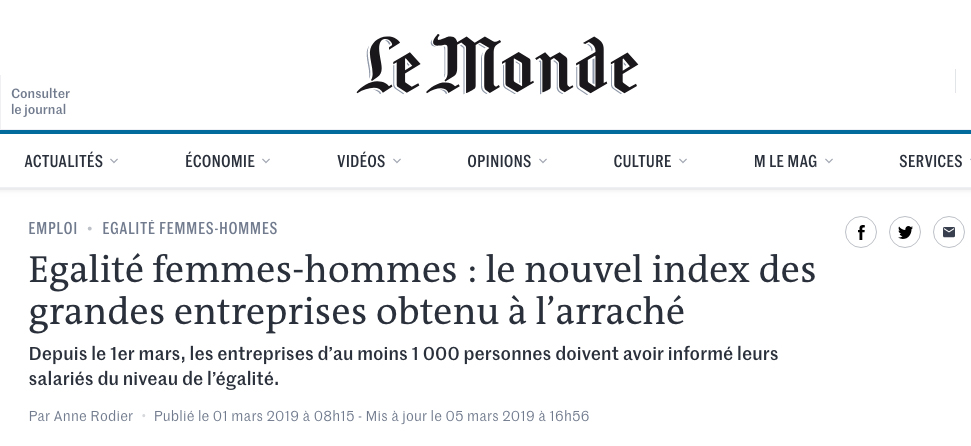 Interview de Christine BOULAY pour LE MONDE du 1er mars 2019